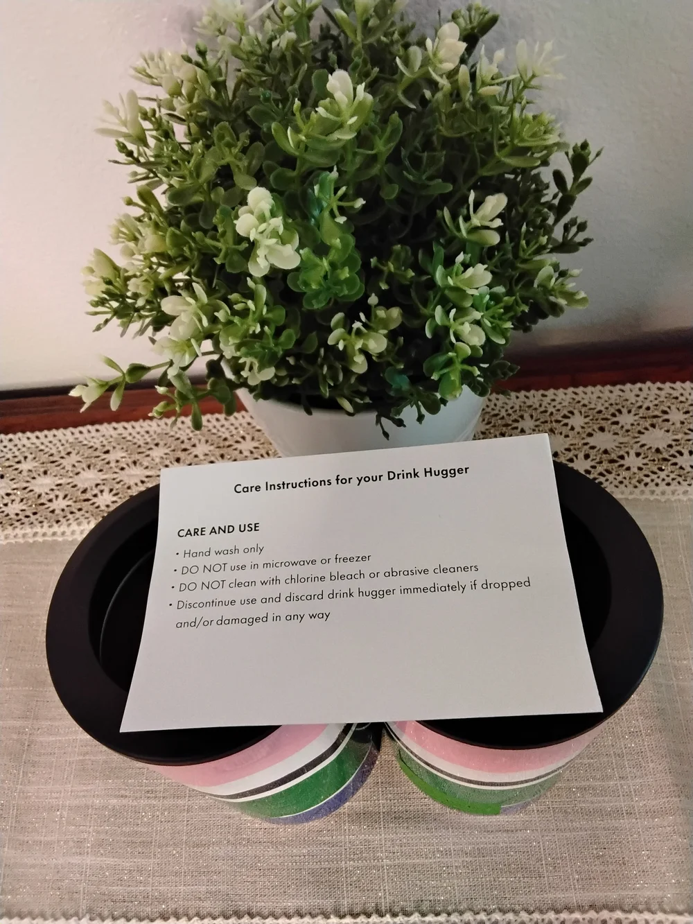 kate spade Pink & Green Striped Drink Huggers (Set of 2)